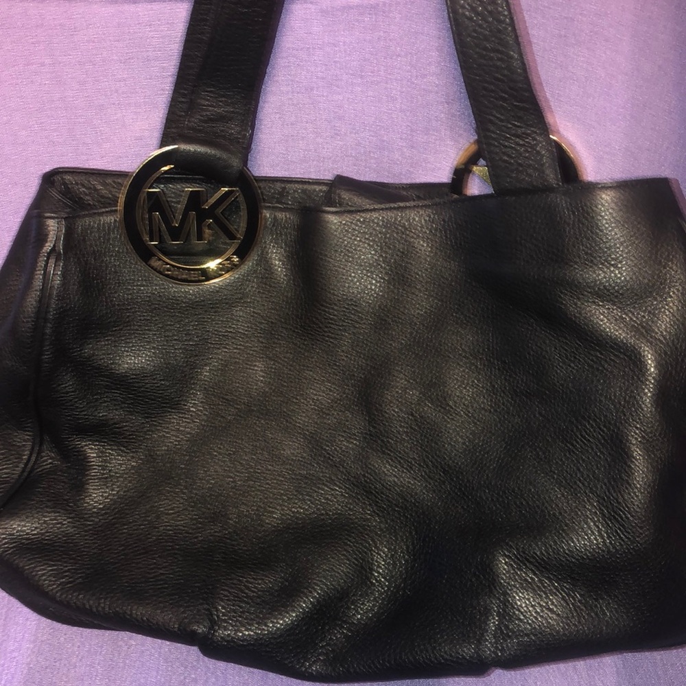 Used Michael Kors Hobo Purse Black w/Black & Gold Accents excellent shape!  9/10